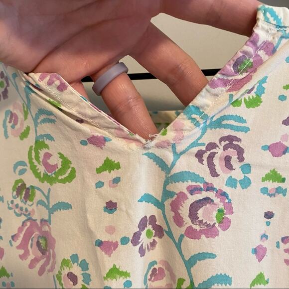 Matta Cotton White Purple Blue Floral MIDI Dress Small - Picture 14 of 16